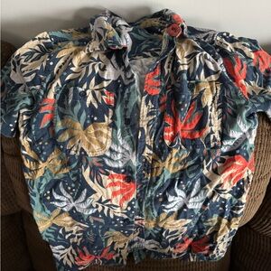 Old Navy Multicolor Leaf Print Shirt